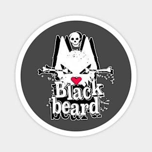 Blackbeard pirate Cat - white Magnet